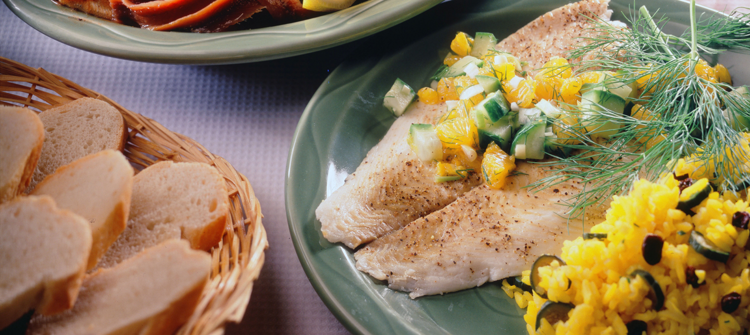 Turbot Fillets with Cucumber and Mandarin Orange Sauce recipe | Dairy