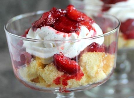 roasted strawberry parfaits with vanilla bean whipped cream_large